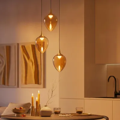 Productafbeelding van Hanglamp Nali 3-lichts amber glas