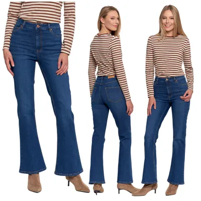 Produktbild von Moraj Damen Jeans High Waist Straight Leg – Blau, Größe S, bequem