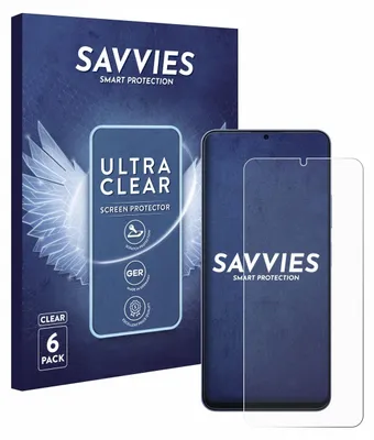 A product box and a screen protector for a smartphone.