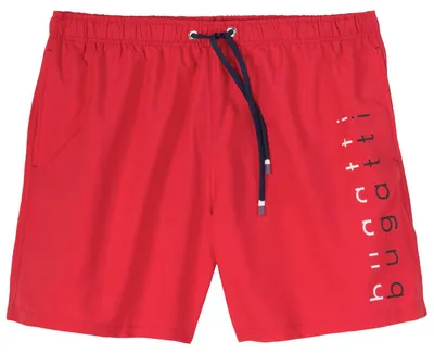 Produktbild von Bugatti Übergrößen Badeshorts rot Logoprint