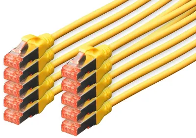 Produktbild von DIGITUS CAT 6 S/FTP Patchkabel, 10 Stück, 5m, gelb