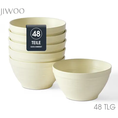 Produktbild von Schale set 48er Ø11,8cm Keramik Müslischale Frühstücksschale Suppenschalen Schalen für 48 Personen Matt-Glasur Bowl Mikrowellen- und Spülmaschinengest