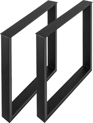 Obrázek produktu pro SucceBuy kovové stolové nohy, 71,1 x 58,4 cm, černé, sada 2 kusů, ocel, pro jídelní stůl, psací stůl, kancelářskou lavici, venkovský styl, nohy pro kutily