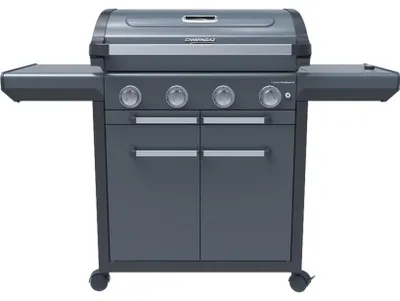 Produktbild von Campingaz 4 Serie Premium Gasgrill mit Seitenbrenner, emaillierter Kochfläche und InstaClean Aqua System