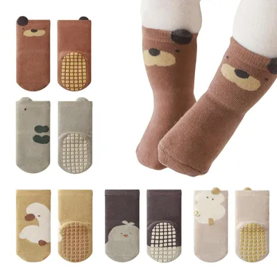 Image de Lot de 5 chaussettes antidérapantes pour bébés et jeunes enfants
