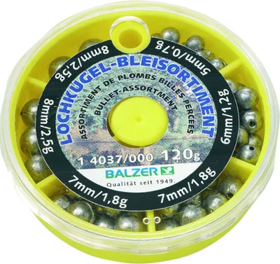 Produktbild von Balzer Lochblei Sortiment - 120g Kugelbleie für Posenangler