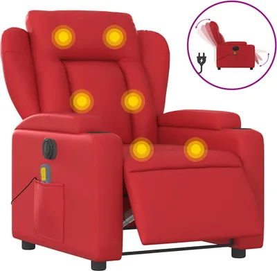 Produktbild von vidaXL Massagesessel Elektrisch Rot Kunstleder