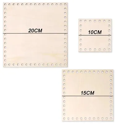 Productafbeelding van Hakenmandbodems, onbehandeld hout, verschillende designs, 3 stuks - 02