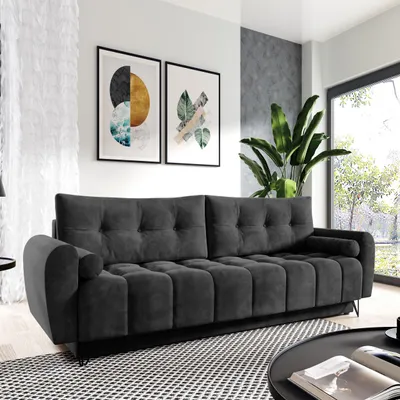 Produktbild von Sofa 3-Sitzer MALAGA mit Schlaffunktion & Bettkasten, Anthrazit