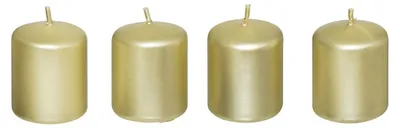 Immagine prodotto di Set di candele in raso, 4 pezzi, 4 x 4,5 cm