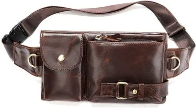 Obrázok produktu pre Kožená taška na opasok, cestovanie, turistika, horolezectvo, 22 cm, úzka