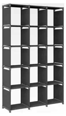 Produktbild von Regal mit 15 Würfeln, grau, 103 x 30 x 175,5 cm, Stoff