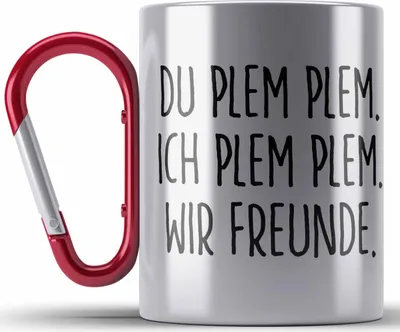 Produktbild von Trendation - Beste Freunde Edelstahl Tasse Karabiner Geschenk Beste Freundin Freund Karabiner Edelstahl Tasse Karabiner Edelstahl Geschenkidee Allerbeste BFF Freundin Spruch Geburtstag Freundinnen (Rot)