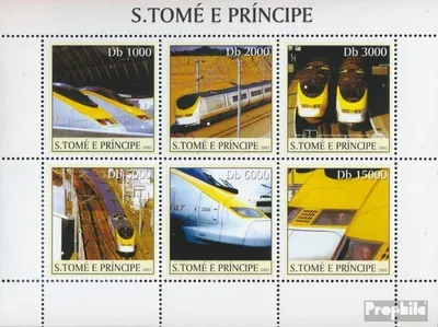 Produktbild von Briefmarken Sao Tome e Principe 2003 Mi 2344-2349 Kleinbogen (kompl. Ausgabe) postfrisch Eurostar-Züge