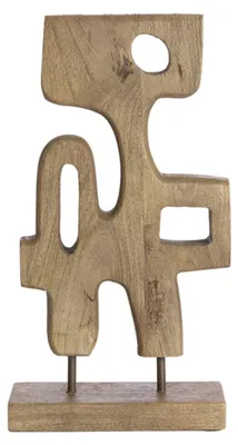 Image de Statue décorative bois gris brun foncé Light & Living