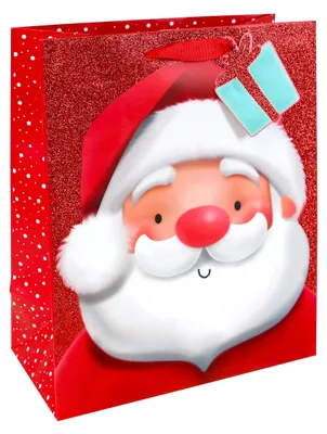 Produktbild von Clairefontaine 12x Geschenktasche, Weihnachtsmann, 26,5x14x33 cm Rot X-36148-2C