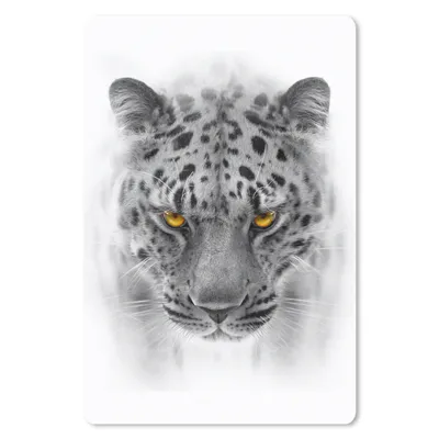 Produktbild von MuchoWow® Mauspad Mousepad Leopard - Schwarz - Weiß - Tier 18x27 cm - Mousepads - Maus Mat - Pad - Mausunterlage