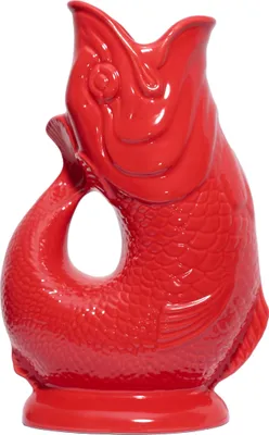 Produktbild von Gluckigluck Wasserkaraffe mit Gluckergeräusch, handgefertigt, ikonisches Design, Farbe:Rot, Fassungsvermögen:1,2 L