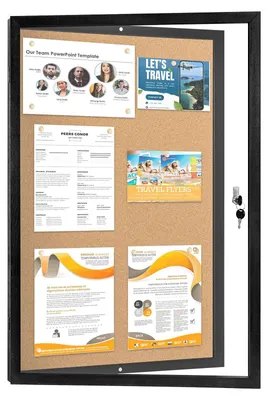Productafbeelding van Korkenbord met een zwarte houten lijst, 60 x 90 cm