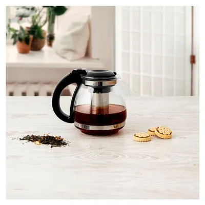 Produktbild von Teekanne aus Glas mit Edelstahlfilter, 1,5 l