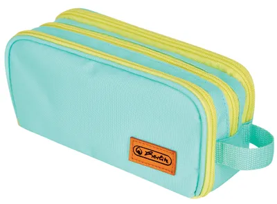 Produktbild von Herlitz Neon, Weiches Federmäppchen, Polyester, Mintfarbe, Gelb, Einfarbig, Reißverschluss, Pubertät