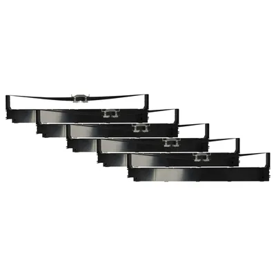 Produktbild von vhbw 5x Farbband Schriftband Ersatz für OKI 44173406 für Nadeldrucker, Bondrucker - Schwarz