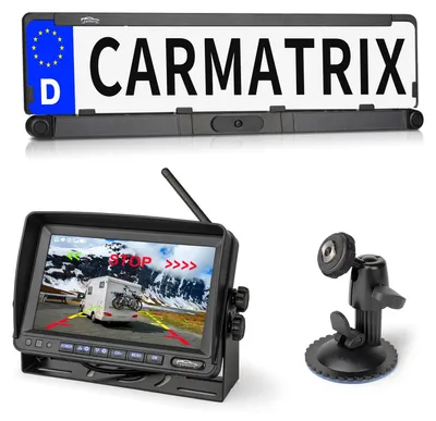 Produktbild von CARMATRIX Solar Rückfahrsystem 7" IPS-HD Monitor Rückfahrkamera für Wohnmobil, Wohnwagen, Transporter