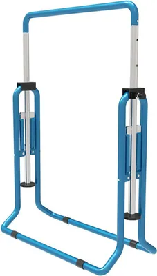 Image de Barre de gymnastique, réglable en hauteur, design pliable, bleu