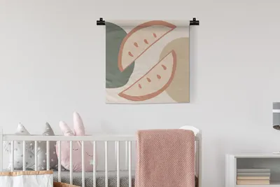 Produktbild von MuchoWow® Wandteppich Wandbehang Obst - Pastell - Sommer 60x60 cm Tapisserie Dekoration Wandtuch - Dekorationen - Wand Decke