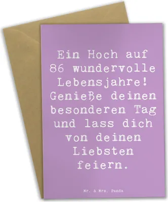 Produktbild von Mr. & Mrs. Panda babykarte Spruch 86. Geburtstag - Lavendeltraum - Geschenk, Lebensfreude, Happy Birthday, hochzeitskarten, Grußkarte, Geburtstagsgeschenk, Jubiläum