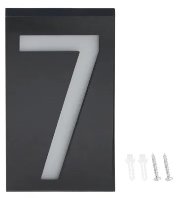 Produktbild von Solarenergie-LED-Nummernschild für den Außenbereich, Licht, Haus, Hotel, Geschäft, Tür, Adressbeleuchtung, Schild Numéro 7