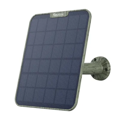 A Reolink solar panel is shown against a white background.