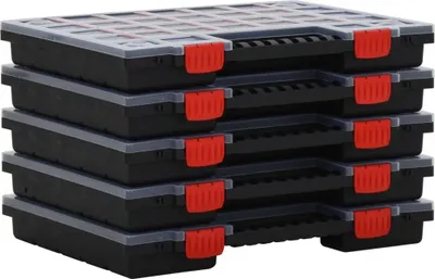 Obrázek produktu pro Organizéry na součástky 5 ks 40 x 30 x 5 cm polypropylen