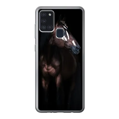 Produktbild von MuchoWow® Handyhülle Schutzhülle Hülle für Samsung Galaxy A21s Pferd - Flecken - Licht Silikon Softcase Handy Hülle - Hartschale