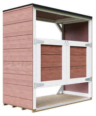 Immagine prodotto di Casetta da giardino per bidoni spazzatura 2x240L – Copri bidoni spazzatura esterno con porte – Timbela M980A-REDWOOD RED