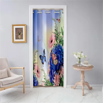 Obrázok produktu pre Záclona, nepriehľadná, s okami, s kvetinovým vzorom, 150x180 cm