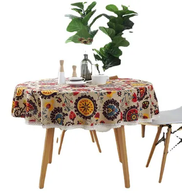 Productafbeelding van Tafelkleden - Tafelzeil - Rond tafelkleed - Ø 150 cm - Wachsel - Tafeldecoratie - Tafelrunner - Tafelkleed voor binnen en buiten - Rond