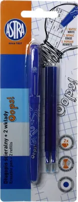 Zdjęcie produktu dla Długopis wymazywalny Oops niebieski + 2 wkłady blister