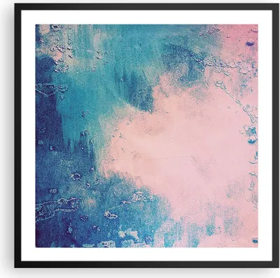 Produktbild von Gerahmtes Poster - Schwarzer Rahmen - Abstraktion Rosa Blau - 60x60 cm - Wand Bild - Wanddeko - Wandbilder - Kunstposter - Wandposter - Bilderrahmen - Bilder - Kunstdruck - P2BAC60x60-4856