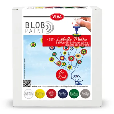 Produktbild von ViVA DECOR Blob Paint Farbset "Luftballon-Mädchen" 6-teilig
