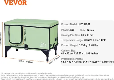 Zdjęcie produktu dla Podgrzewany domek dla kota, regulowana temperatura, przestronna konstrukcja, duży