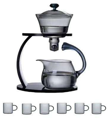 Imagen del producto de Tetera de vidrio con infusor, resistente al calor, para 6 tazas, ideal para la cocina