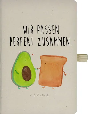 Produktbild von Mr. & Mrs. Panda notizbuch Avocado Toast - Transparent - Geschenk, Adressbuch, Skizzenbuch, Hochzeitsgeschenk, Freundin, Verliebt, Kladde, Hochzeit, Journal, Tagebuch