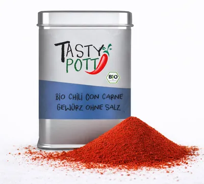 Produktbild von Tasty Pott Chili con Carne Gewürz - ohne Salz - 100g Dose