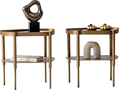 Produktbild von Beistelltisch-Duo aus Edelstahl – modern und mit eleganter Oberfläche.