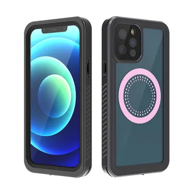 Obrázek produktu pro Vodotěsné pouzdro pro iPhone 12 Pro, pouzdro s vestavěnou ochranou displeje Max, černé / čiré