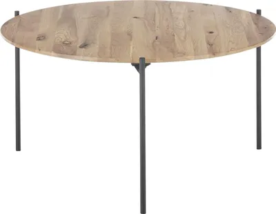Image de Couchtisch >ASSUAN< in eichenfarben, Massivholz/ Metall - 38x74cm (HxD)