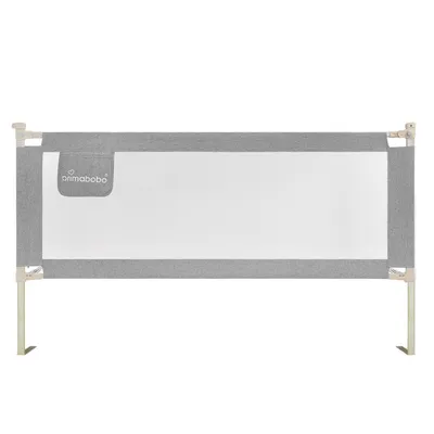 Produktbild von Primabobo® Bettschutzgitter Für Babys Und Kinder Kinderbettgitter, Babybettgitter Höhenverstellbar Babybetten Klappbar Classic Grau 160 cm, 1 Stück