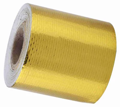 Zdjęcie produktu dla Taśma samoprzylepna z folii aluminiowej do samochodów, o wymiarach 5 m × 5 cm, odblaskowa, chroniąca przed wysoką temperaturą (w kolorze złotym)