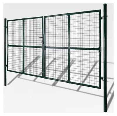 Produktbild von Doppeltür-Gartentor 300x150 cm aus pulverbeschichtetem Stahl